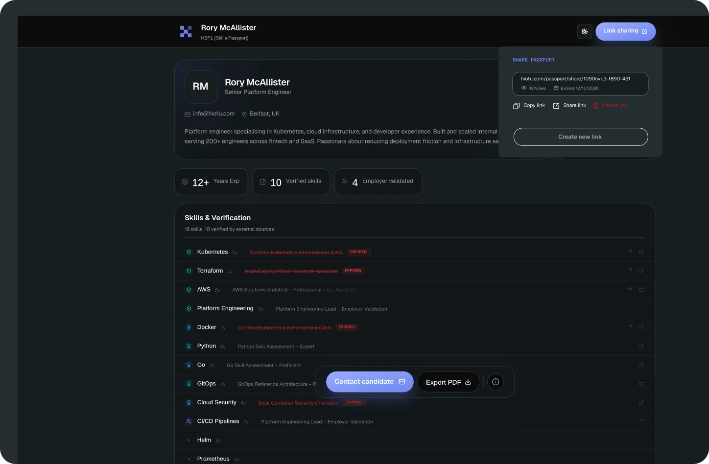 Passport builder interface